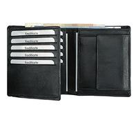 ALASSIO 42006 Leder Kombi Geldbörse Hochformat, Börse 12x10x2 cm, Schwarz | Portemonnaie aus schwarzem Nappaleder, Kombibörse mit 10 Kreditkartenfächern, Kleingeldfach, 2 Schein- und 2 Ausweisfächern