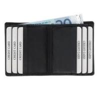 ALASSIO 42046 Leder Kartenetui mit Scheinfach, Etui 10x8,5x2 cm, Schwarz | Kreditkartenetui aus schwarzem Nappaleder, Brieftasche mit 6 Kreditkartenfächern & Geldscheinfach, kompaktes Lederetui
