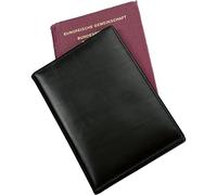 ALASSIO 42059 Reisepasshülle Leder, Passhülle 9,5 x 14 cm, Schwarz, RFID | Ausweishülle aus schwarzem Nappaleder, Lederetui für Reisepass & Ausweise, Schutzhülle mit eingearbeiteter RFID Schutz-Folie