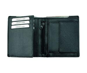 ALASSIO 42107 Geldbörse im Hochformat, Portemonnaie aus feinstem Nappaleder, Brieftasche mit Münzfach und 2 Scheinfächern, Lederportemonnaie mit Platz für 6 Kreditkarten, schwarz, ca. 10,5 x 9 cm