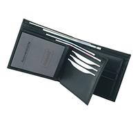 Alassio 42140 - Geldbörse im Querformat, Herren und Damen Portemonnaie aus Echtleder mit Münzfach, 4 Scheinfächer und 8 Kartenfächer für Kreditkarten, Brieftasche in schwarz, Geldbörse ca 11,5 x 10 cm