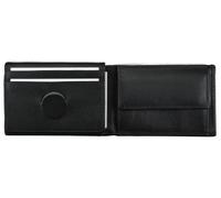 ALASSIO 42155 Mini Geldbörse, Portemonnaie im Querformat, Brieftasche aus feinstem Nappaleder, Geldbeutel mit Münzfach und 2 Scheinfächern, Wallet, Druckknopfverschluss, schwarz, ca. 7 x 10 x 2 cm