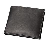 ALASSIO 42246 Geldbörse Leder Querformat, Portemonnaie 10x12x2 cm, Schwarz | Echtleder Brieftasche mit 7 Kartenfächer, 2 Scheinfächer, Münzfach mit Druckknopf, 2 Klarsicht- und 3 Einschubfächer