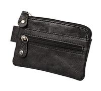 Alassio 42247 - Schlüsseletui aus Echt Leder, Schlüsseltasche mit 2 Schlüsselringen, zusätzliches Reißverschlussfach sowie 2 Einsteckfächer, Key Organizer in schwarz, Schlüsselmäppchen ca. 7,5 x 10 cm