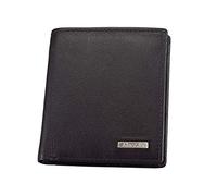 ALASSIO 42302 Leder Mini Geldbörse, Portemonnaie, 10 x 9 x 1 cm, Schwarz | Brieftasche im Hochformat aus schwarzem Echleder mit Münzfach mit Chip-Fach, Scheinfach, 3 Kartenfächern & 2 Einschubfächern