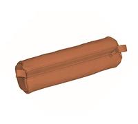 ALASSIO 43147 Schlamperrolle aus echtem Leder, Stiftetui braun, Schlamper ca. 21 x 6 cm, Schlampermäppchen rund, Etui für Schreibgeräte, Faulenzer mit Reißverschluss