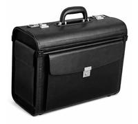 Alassio 45028 - Pilotenkoffer GENOVA, aus strapazierfähigem Lederimitat, ca. 46 x 35 x 20,5 cm, schwarz