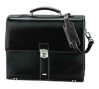 Alassio 47022 - Aktentasche Monaco, aus pflanzlich gegerbtem Leder, ca. 38,5 x 31,5 x 15 cm, Dunkelbraun-antik