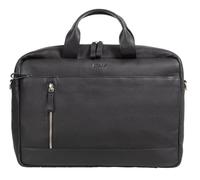 Alassio 47034 - Laptoptasche Tiber, Schultertasche für 15 Zoll Notebooks, Umhängetasche aus Echtleder, Tasche mit gepolstertem Laptopfach und Reißverschluss Hauptfach in schwarz, ca. 28 x 41 x 9,5 cm