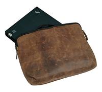 ALASSIO 601360 Laptopsleeve STYLE, Notebooktasche für Laptops bis 15,6 Zoll, Reißverschlusstasche aus echtem Leder, antik two-tone gegerbt, ca. 32 × 43,5 cm, braun