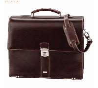 Alassio 47022 - Aktentasche Monaco, aus pflanzlich gegerbtem Leder, ca. 38,5 x 31,5 x 15 cm, Dunkelbraun-antik