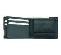 Alassio 42131 Geldbörse mit Metallemblem im Querformat, Portemonnaie aus feinstem Nappaleder, Wallet mit 4 Kreditkartenfächern, Netzfach, Scheinfach, Münzfach, Lederwallet schwarz, ca. 10 x 8 cm