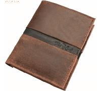 Alassio Geldbörse/Kombibörse Hochformat 12x10cm Leder braun