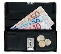 ALASSIO 42064 Kellnerbörse aus feinstem Nappaleder, schwarz, ca. 18,5 x 9,5 cm