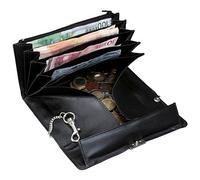 Alassio Kellnerbörse 42080 Nappaleder mit Metallkette und Karabiner ca. 18,5×9,5×3 cm Schwarz