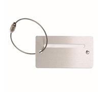 JSA 40503 Kofferanhänger, Anhänger für Koffer, Taschen und andere Gepäckstücke aus Aluminium, Gepäckanhänger mit Sichtfeld für Kontaktdaten, ca. 7,5 × 4 × 0,2 cm, silber