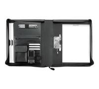 Alassio® Konferenzmappe, 37x31x6,5cm, schwarz, 31506, Lederimitat, Reißverschluss (Akten-Ordner, Hefter, Mappen)