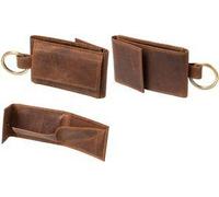 Alassio Mini-Geldbörse, aus Leder, braun kleines Münzfach, Scheinfach, mit Metallschlüsselring, - 1 Stück (42243)