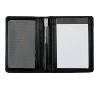 Alassio Notizblock-Etui, aus Leder, schwarz inkl. Netzfach für Visitenkarten, Notizblock DIN A8 (43065)