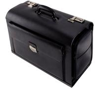 Alassio Pilotenkoffer aus Leder sw Zwei Zahlenkombinationsschlösser,