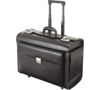 Alassio Pilotenkoffer mit Trolley Leder schwarz