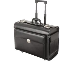 Alassio Pilotenkoffer mit Trolley Leder schwarz