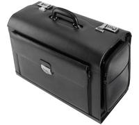 Alassio 45057 - Pilotenkoffer VERONA, aus hochwertigem Leder, ca. 49 x 35 x 24 cm, schwarz