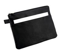 ALASSIO 42232 - Bank-Utensilientasche, Banktasche aus Leder mit Reißverschluss, Transporttasche für Münzen, Geldscheine und Wertsachen, Money Pouch, Multifunktionstasche ca. 25 x 19 cm, schwarz