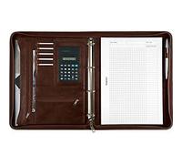 Alassio Ringbuchmappe Massa, DIN A4, Kunstleder, mit Rechner, braun
