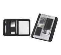Alassio Ringbuchmappe "Office Set", schwarz, inkl. Büroset DIN A4, Lederimitat, 7 Visitenkartenfächer, 4-Ringmechanik (30060)