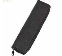 Alassio 2731 - Schreibgeräteetui aus Polyester, Etui in schwarz, Stiftetui ca. 17 x 5 x 2 cm, kompaktes Stoffetui mit Stiftschlaufen für 2 Schreibgeräte