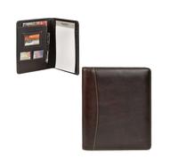 Alassio Schreibmappe A5 Leder Aktenmappe Konferenzmappe ALASSIO Orgamappe braun - braun 30057