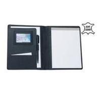 Alassio Schreibmappe "BORMIO", DIN A5, Nappa-Leder, schwarz mit DIN A5 Block, Stift, A5 Einschubfach, Visitenkartenfach (43008)