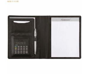 Alassio Schreibmappe Bormio I A5 Leder schwarz