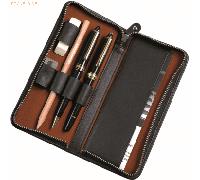 Alassio Stiftetui 17,5x8x2,5cm Leder schwarz