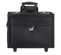 Alassio Trolley Aktenkoffer Pilotenkoffer Businesskoffer schwarz mit Fächertasche ROCCA II 45034 - schwarz Multi-material 45034