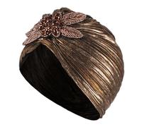 Alasum Edler und für Stoff sehr für Indoor Leicht Outdoor Modisch Turbanhut aus Goldgeprägtem Hot Stamping Damen Nutzung