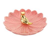 Alasum Schmuckteller zur Aufbewahrung von Ohrringen Keramik Rosa mit Cartoon Vogel Motiv Schmuckablage Eleganter Organizer für Nachttisch und Schmuckgeschäft