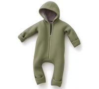 ALAVYA HOME® WALKOVERALL, Baby Wollwalk-Overalls aus Natur 100% Bio-Schurwolle Wollfleece mit Reißverschluss, Walk Woll-Anzug für Kleinkind und Baby - Pastel Khaki 62/68
