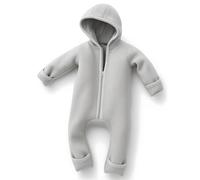 ALAVYA HOME® WALKOVERALL, Baby Wollwalk-Overalls aus Natur 100% Bio-Schurwolle Wollfleece mit Reißverschluss, Walk Woll-Anzug für Kleinkind und Baby - Pastel Grau 86/92