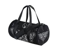 ALAZA Faltbare Reisetasche für Damen und Herren, für Reisen, Sport, Camping, Yoga, Schwimmen, kleine runde Turnbeutel mit Schultergurt, Tragegriff oben, Totenköpfe 230, Einheitsgröße, Casual