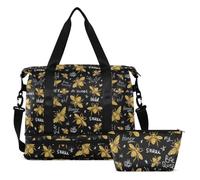 ALAZA Sporttasche mit Schuhfach, wasserdicht, Gothic-Blumen und Totenköpfe, großer Turnbeutel für Männer und Frauen, Trainingstasche für Fitness, Fußball, Reisen, Wochenendtraining, Animal 069, Animal