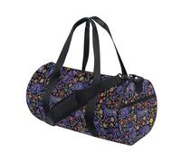 ALAZA Sporttasche, Reisetasche für Damen und Herren, für Reisen, Sport, Camping, Yoga, Schwimmen, Fledermäuse, Satelliten, Totenköpfe und Bäume, klein, rund, faltbar, Seesack mit Schultergurt