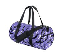 ALAZA Sporttasche, Reisetasche für Damen und Herren, für Reisen, Sport, Camping, Yoga, Schwimmen, Fledermäuse, Satelliten, Totenköpfe und Bäume, klein, rund, faltbar, Seesack mit Schultergurt
