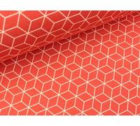 ALB Stoffe Hamburger Liebe Baumwollsweat Sakura Asanoha luce Rosso-meringa - Meterware ab 0,5 Meter