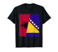 Albanien Bosnien und Herzegowina Halbflagge T-Shirt