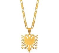 Albanische Adler Anhänger Halskette Schmuck Edelstahl Pullover Schlüsselbein Kette Kreative Anhänger Halskette Professionell und attraktiv