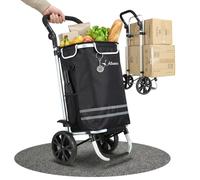 ALBATROS Einkaufstrolley Groß | Thermo-Innenbeutel, faltbar, inkl. Chip | Einkaufsroller mit großer Tasche, Sichtfenster für Einkaufszettel, große Räder, Sackkarre, klappbar & leichtläufig
