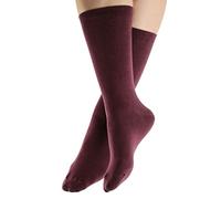 ALBERO NATUR Socken 2 Paar Damen Herren Bio-Baumwolle Freizeitsocken (as3, numeric, numeric_43, numeric_46, regular, regular, Bordeaux)