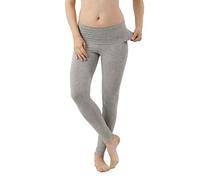 ALBERT KREUZ Damen Yoga Leggings Bio-Stretchbaumwolle Highwaist Umklappbund grau, 42/44 XL